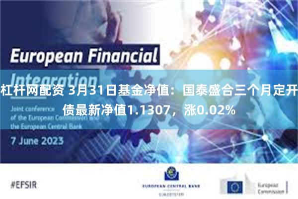 杠杆网配资 3月31日基金净值：国泰盛合三个月定开债最新净值1.1307，涨0.02%