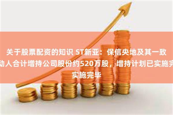 关于股票配资的知识 ST新亚：保信央地及其一致行动人合计增持公司股份约520万股，增持计划已实施完毕