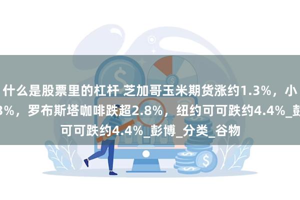 什么是股票里的杠杆 芝加哥玉米期货涨约1.3%，小麦期货跌约1.3%，罗布斯塔咖啡跌超2.8%，纽约可可跌约4.4%_彭博_分类_谷物