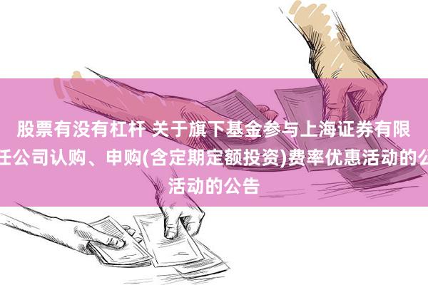 股票有没有杠杆 关于旗下基金参与上海证券有限责任公司认购、申购(含定期定额投资)费率优惠活动的公告