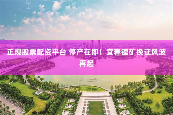 正规股票配资平台 停产在即!宜春锂矿换证风波再起