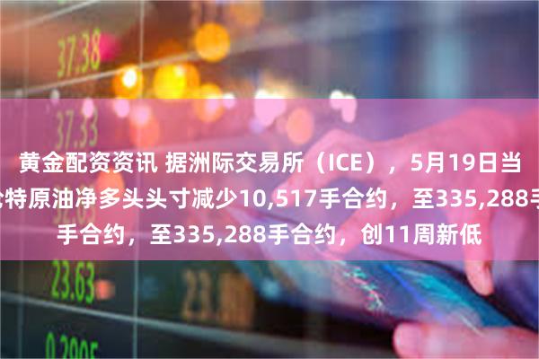 黄金配资资讯 据洲际交易所（ICE），5月19日当周，投机者所持布伦特原油净多头头寸减少10,517手合约，至335,288手合约，创11周新低