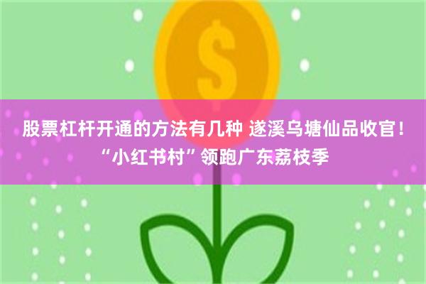 股票杠杆开通的方法有几种 遂溪乌塘仙品收官！“小红书村”领跑广东荔枝季