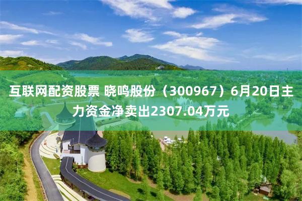 互联网配资股票 晓鸣股份（300967）6月20日主力资金净卖出2307.04万元