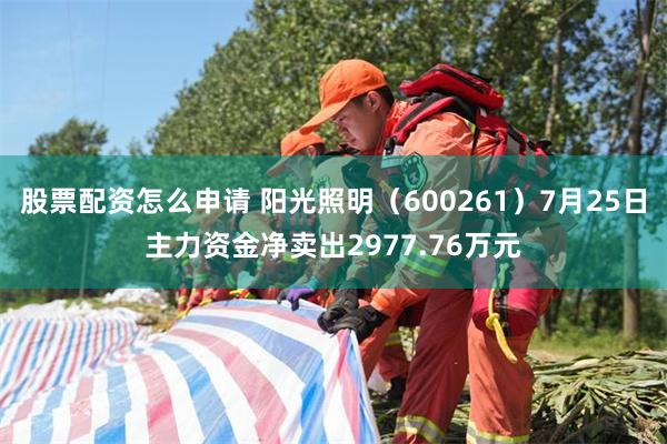 股票配资怎么申请 阳光照明(600261)7月25日主力资金净卖出2977.76万元