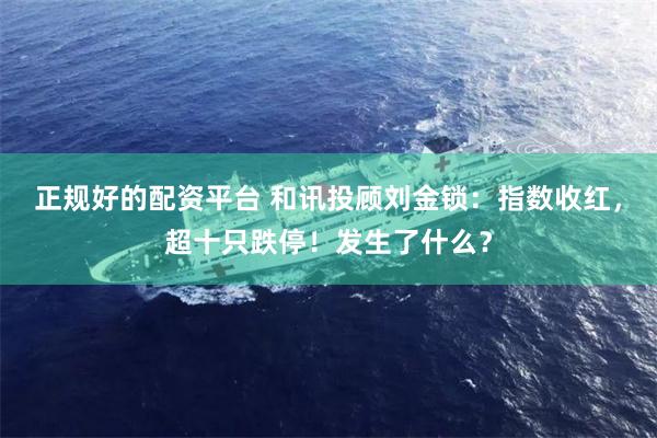 正规好的配资平台 和讯投顾刘金锁：指数收红，超十只跌停！发生了什么？