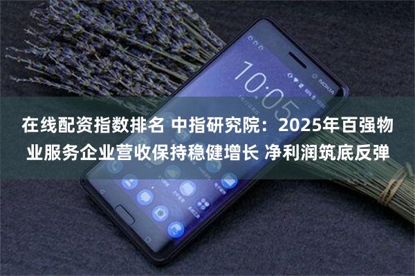 在线配资指数排名 中指研究院：2025年百强物业服务企业营收保持稳健增长 净利润筑底反弹