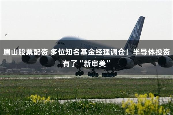 眉山股票配资 多位知名基金经理调仓！半导体投资有了“新审美”