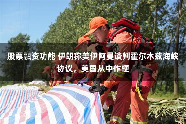 股票融资功能 伊朗称美伊阿曼谈判霍尔木兹海峡协议，美国从中作梗