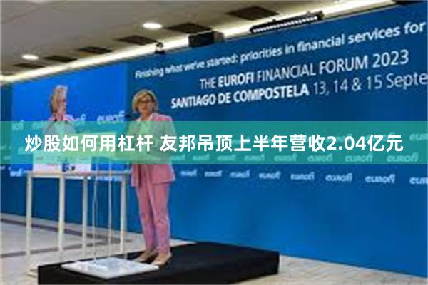 炒股如何用杠杆 友邦吊顶上半年营收2.04亿元