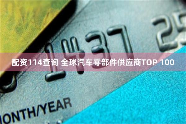 配资114查询 全球汽车零部件供应商TOP 100